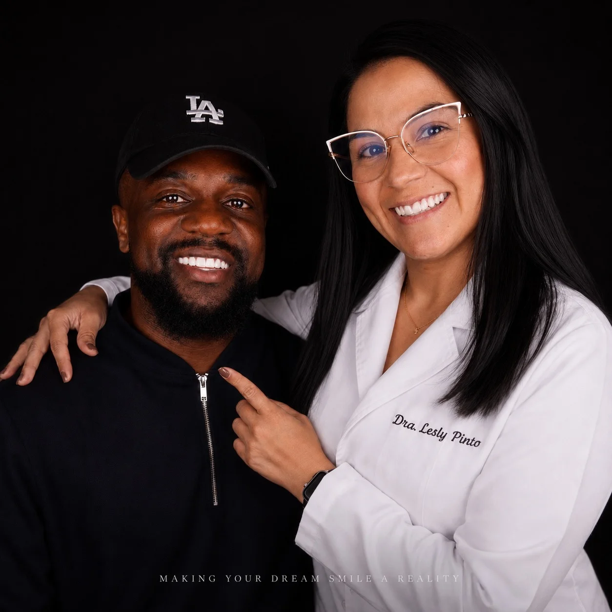 African American patient before/after porcelain veneers